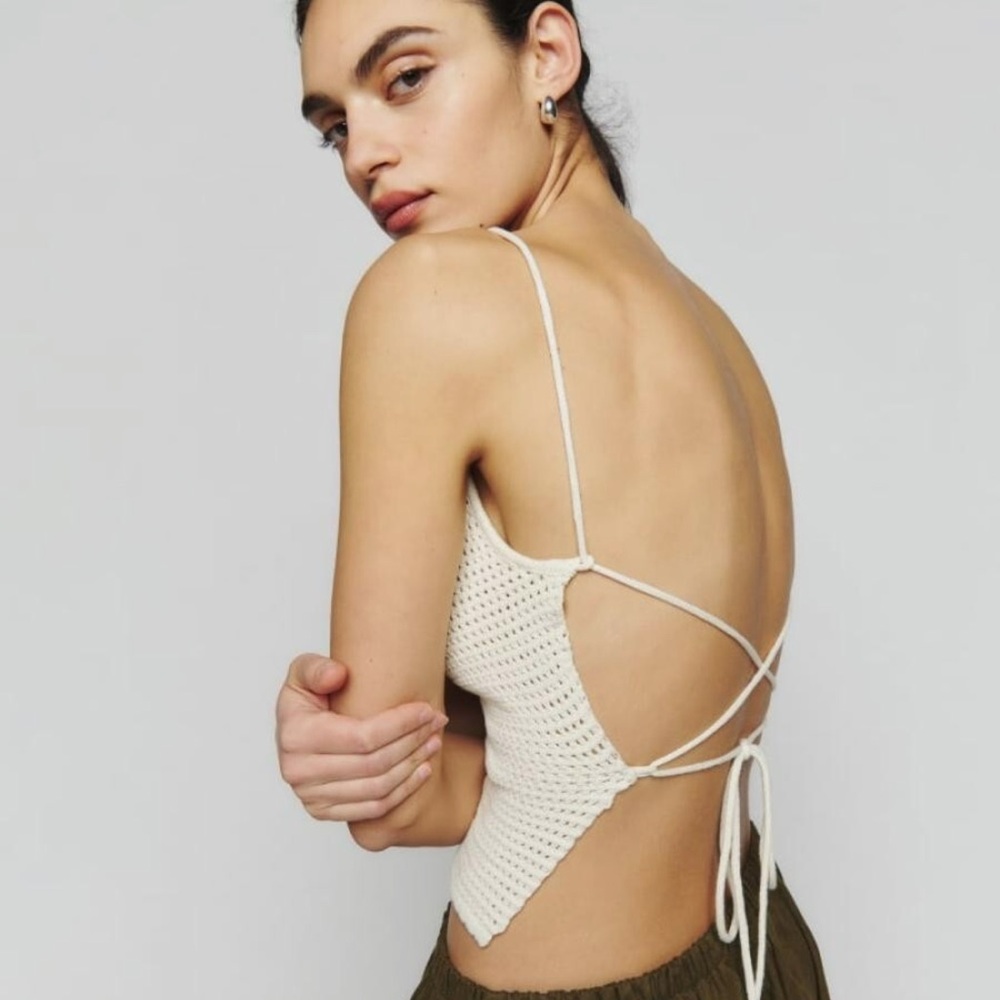 Reformation Linda Cotton Open Back Tank | Fior Di Latte